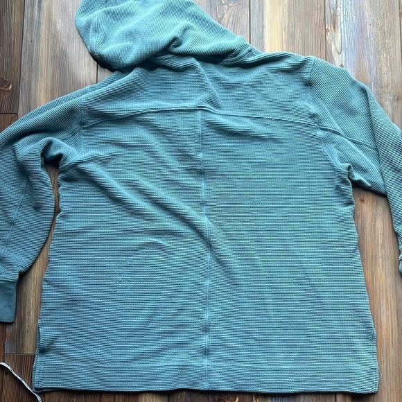 Athleta Women's Coaster Luxe Waffle Hoodie Minimalistic Blue Pullover Size M - Picture 9 of 11